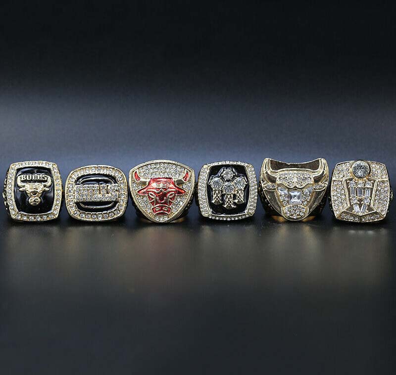 6 Bulls Michael Jordan NBA championship ring set replica - MVP Ring