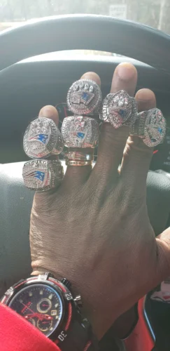 6 New England Patriots NFL Super Bowl championship rings set photo review