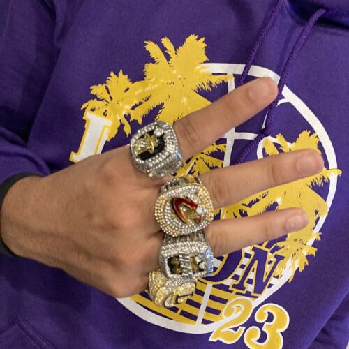 LeBron James 2012, 2013, 2016 & 2020 Lakers, Cavaliers & Heat NBA championship ring set replica photo review