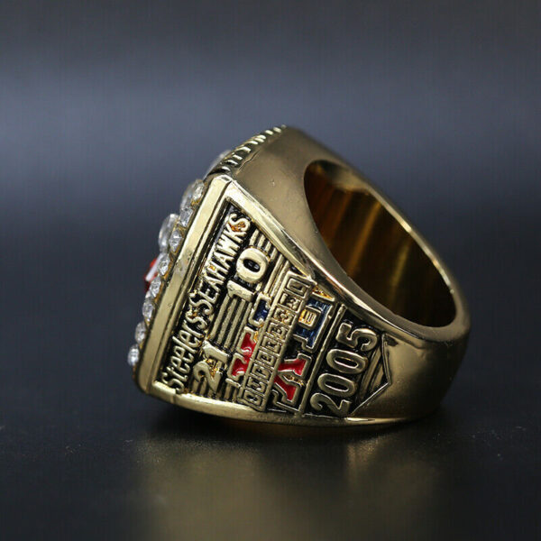 Pittsburgh Steelers 2005 Julio Jones Super Bowl NFL championship ring replica – gold color NFL Rings championship rings 2