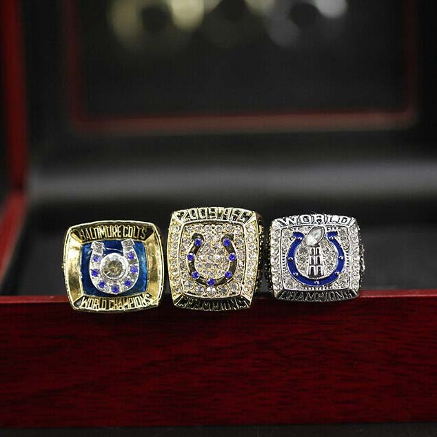 Indianapolis Colts 2010 AFC, 1971 & 2007 Super Bowl NFL championship ring  set replica - MVP Ring