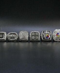 6 Pittsburgh Steelers Super Bowl Silver championship rings collection Football Rings championship rings