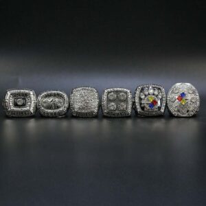 6 Pittsburgh Steelers NFL Super Bowl Silver championship ring set replica NFL Rings championship rings