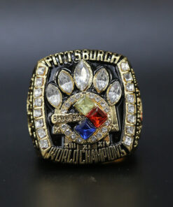Pittsburgh Steelers 2005 Julio Jones Super Bowl championship ring replica – gold color Football Rings 2005 Pittsburgh Steelers Pittsburgh Steelers 2005 Julio Jones Super Bowl championship ring replica – gold color Football Rings 2005 Pittsburgh Steelers