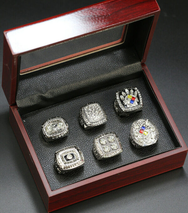 6 Pittsburgh Steelers NFL Super Bowl Silver championship ring set replica NFL Rings championship rings 5