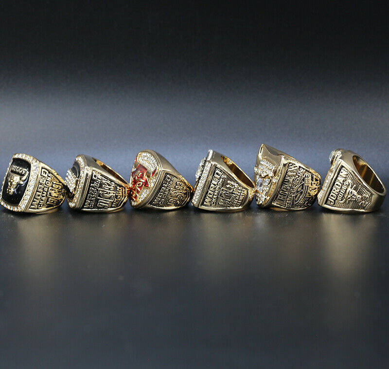 In zoomen afstuderen Atletisch 6 Chicago Bulls Michael Jordan NBA championship ring set replica - MVP Ring