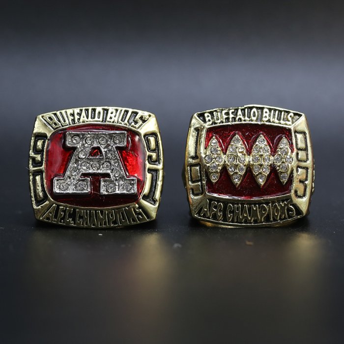 Buffalo Bills 1991 & 1993 Jim Kelly championship ring set Football Rings Buffalo Bills Buffalo Bills 1991 & 1993 Jim Kelly championship ring set Football Rings Buffalo Bills