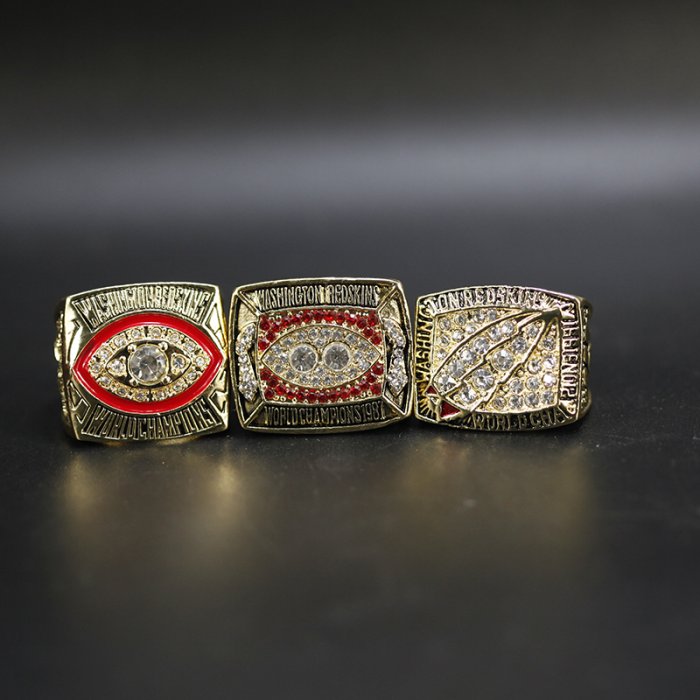 Washington Commanders 1982, 1987 & 1991 Super Bowl NFL championship ring  set - MVP Ring