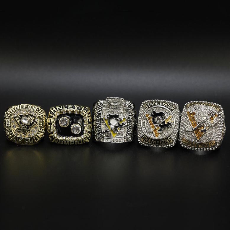 5 Pittsburgh Penguins NHL Stanley Cup championship rings set MVP Ring