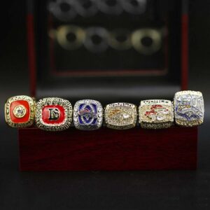 6 Denver Broncos NFL Super Bowl Silver championship ring set replica NFL Rings championship rings