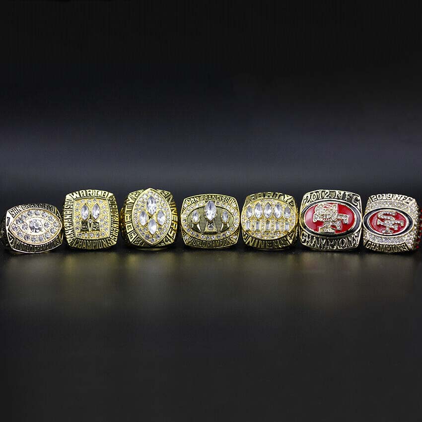 7 San Francisco 49ers NFL Super Bowl championship rings set - MVP Ring
