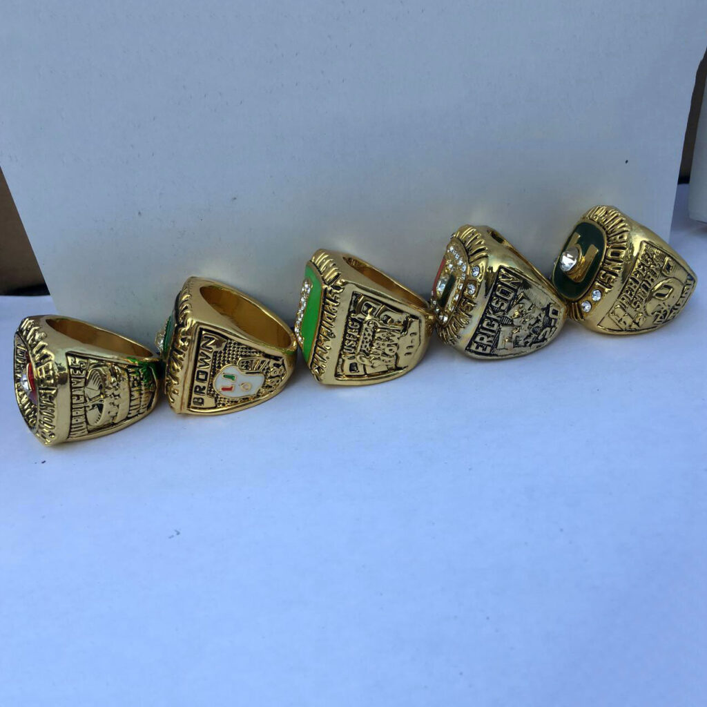 5 Miami Hurricanes NCAA championship ring collection - MVP Ring