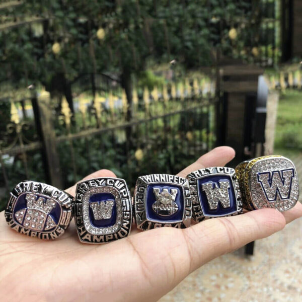 5 Winnipeg Blue Bombers Grey Cup championship rings collection Grey Cup rings championship replica ring