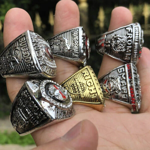 6 Georgia Bulldogs NCAA championship rings collection College Rings championship replica ring 7