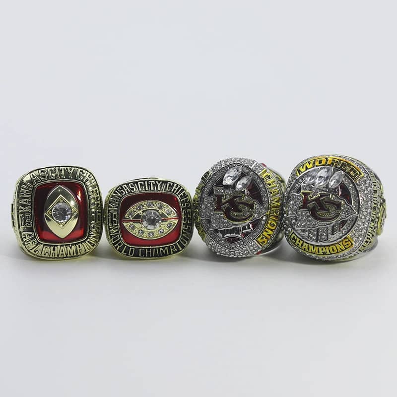 4 Kansas City Chiefs NFL Super Bowl championship ring set - MVP Ring