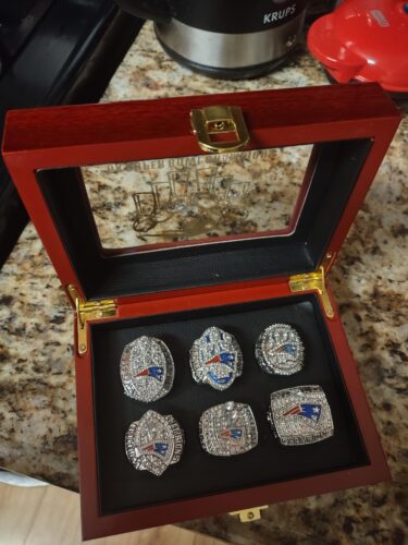 6 New England Patriots NFL Super Bowl championship rings set photo review