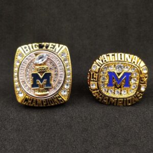 2 Michigan Wolverine NCAA championship ring set replica NCAA Rings Michigan Wolverine