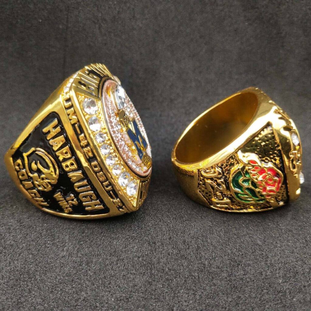 2 Michigan Wolverine NCAA championship ring set replica - MVP Ring