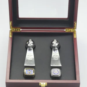 Indianapolis Colts 1971 & 2007 Super Bowl NFL championship ring set with 2 Vince Lombardi trophies Lombardi Trophy championship rings 2