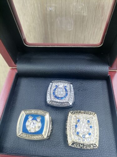 Indianapolis Colts 2010 AFC, 1971 & 2007 Super Bowl NFL championship ring set replica photo review