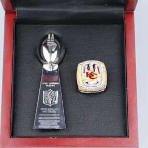 2023 Kansas City Chiefs NFL championship ring & Vince Lombardi replica trophy Lombardi Trophy 2023 chiefs ring