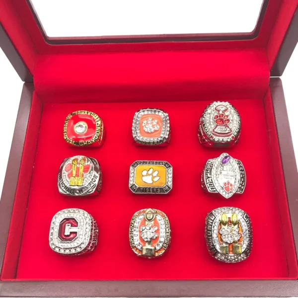 9 Clemson Tigers NCAA championship rings set NCAA Rings Clemson Tigers