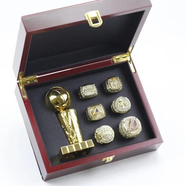 6 Los Angeles Lakers NBA championship rings set with Larry O’Brien Championship Trophy NBA Rings championship rings 3