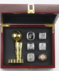 5 San Antonio Spurs and Tim Duncan HOF rings set with Larry O’Brien Championship Trophy NBA Rings champion ring 5 San Antonio Spurs and Tim Duncan HOF rings set with Larry O’Brien Championship Trophy NBA Rings champion ring