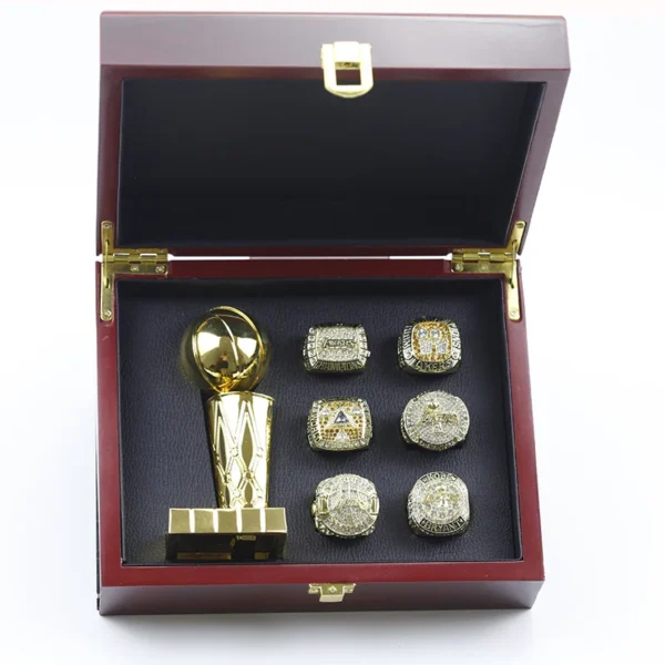 6 Kobe Bryant NBA Los Angeles Lakers championship rings set with Larry O’Brien Championship Trophy NBA Rings championship rings