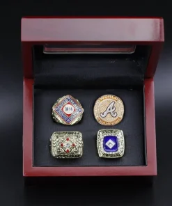 Atlanta Braves 1914, 1957, 1995 & 2021 World Series MLB championship ring set replica MLB Rings Atlanta Braves