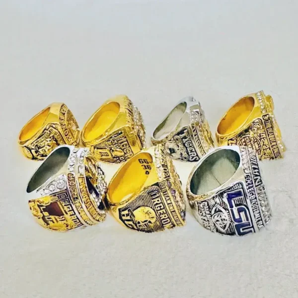 7 LSU Tigers National championships NCAA Football championship rings set NCAA Rings college backetball 2