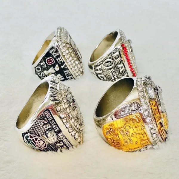 4 Ohio State championship rings – NCAA Big Ten champion rings collection NCAA Rings college backetball 4