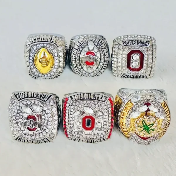 6 Ohio State Big Ten championship rings – NCAA National champion rings collection NCAA Rings championship ring 2