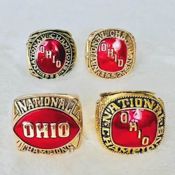 4 Ohio State championship rings – NCAA National champion rings collection NCAA Rings college backetball 2