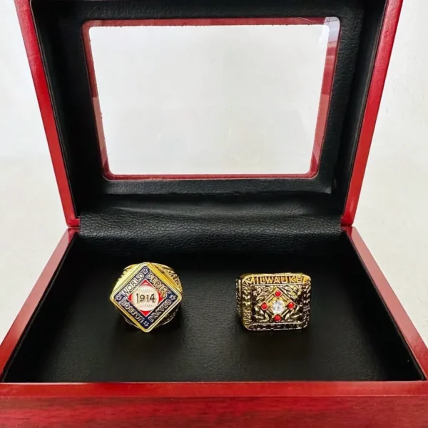 1914 Boston Braves & 1957 Milwaukee Braves MLB World Series championship ring set MLB Rings 1914 Boston Braves 2