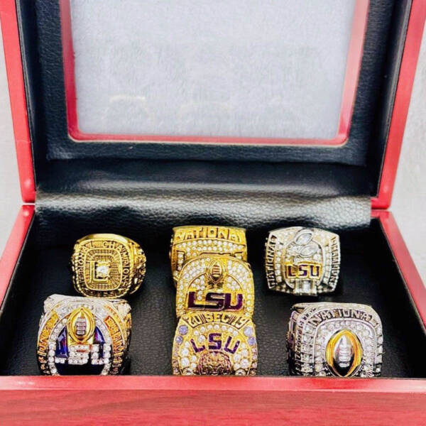 7 LSU Tigers National championships NCAA Football championship rings set NCAA Rings college backetball