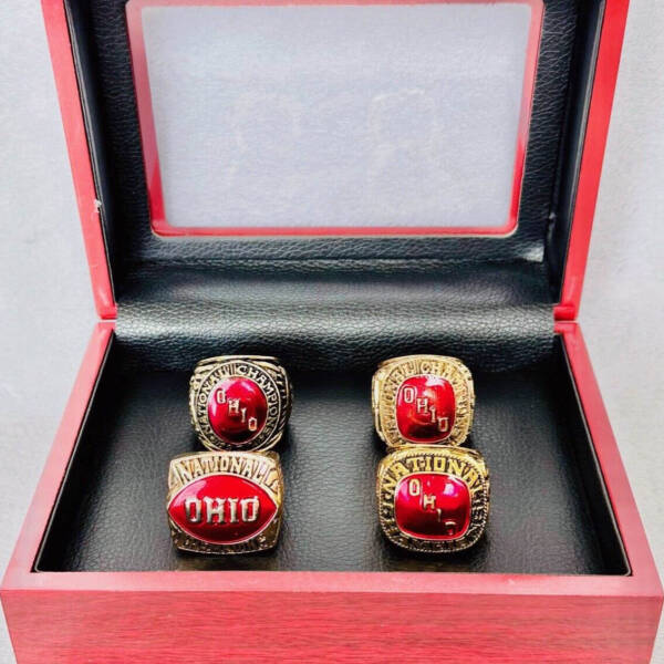 4 Ohio State championship rings – NCAA National champion rings collection NCAA Rings college backetball