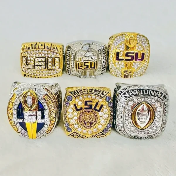 6 LSU Tigers National NCAA Football championship rings collection NCAA Rings championship ring 2