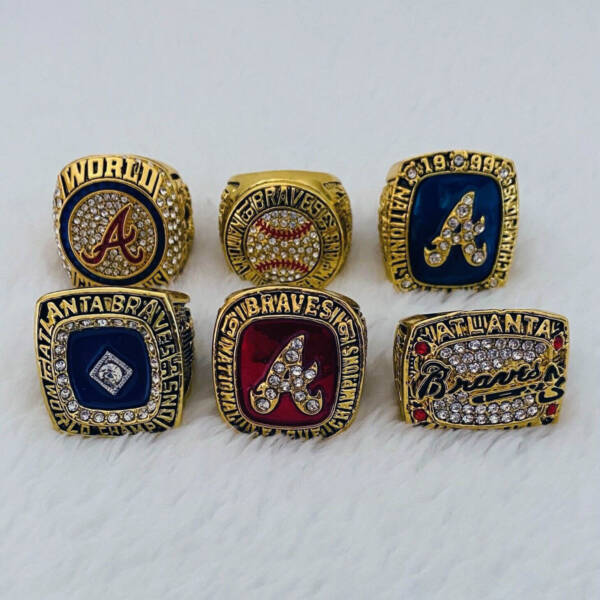 6 Atlanta Braves MLB World Series championship ring set replica MLB Rings Atlanta Braves 3