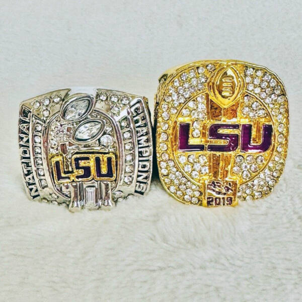 2007 & 2019 LSU Tigers NCAA Football National championship ring set replica NCAA Rings college backetball 5