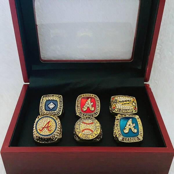 6 Atlanta Braves MLB World Series championship ring set replica MLB Rings Atlanta Braves