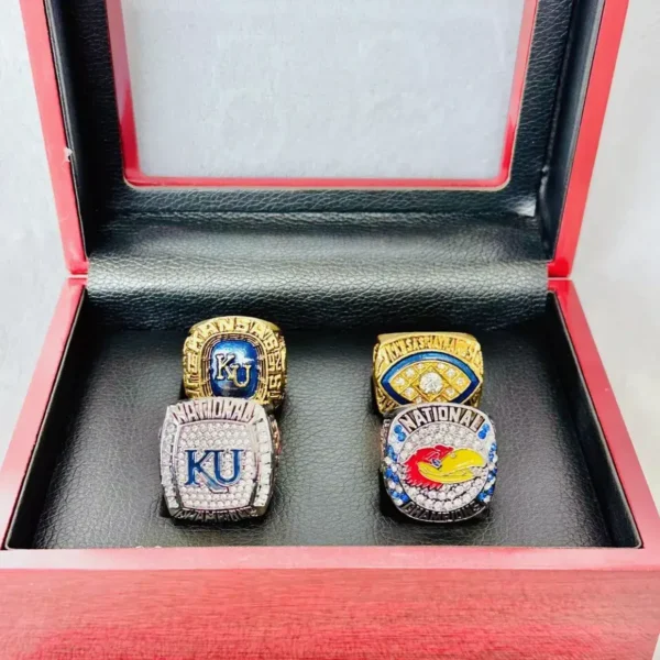 4 Kansas Jayhawks NCAA championship rings collection NCAA Rings college backetball