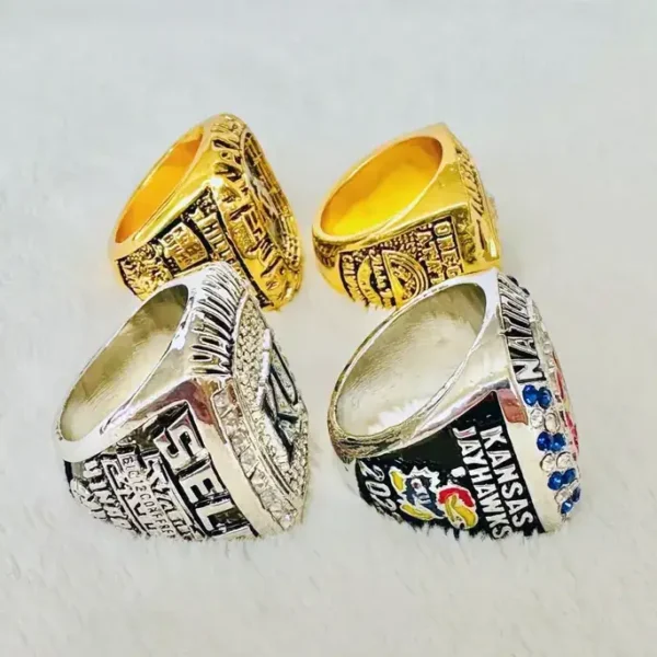 4 Kansas Jayhawks NCAA championship rings collection NCAA Rings college backetball 2