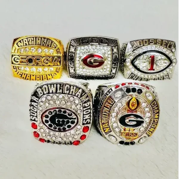 5 Georgia Bulldogs NCAA National championship rings collection NCAA Rings championship replica ring 4