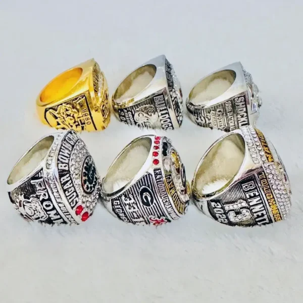 6 Georgia Bulldogs NCAA championship rings collection NCAA Rings championship replica ring 2