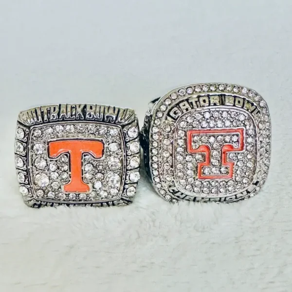 2 Tennessee Volunteers NCAA Outback & Gator Bowl championship rings NCAA Rings college backetball