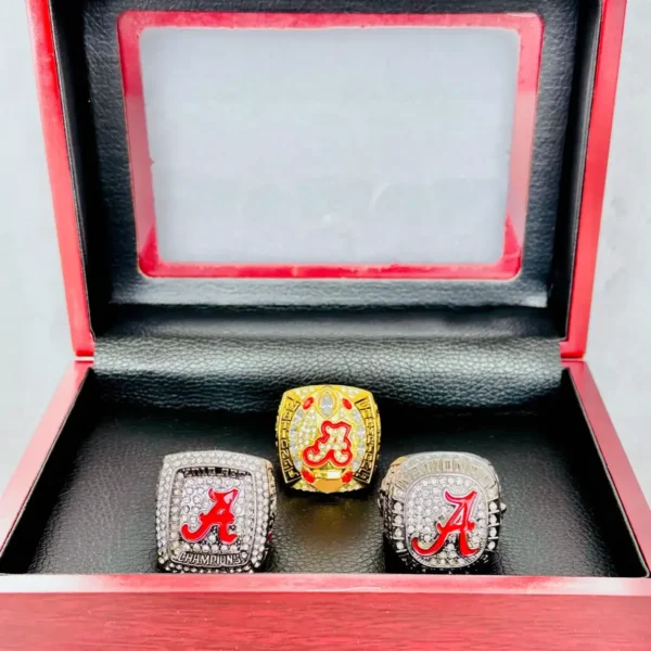 3 Alabama Crimson Tide NCAA 2015 Saban championship ring collection NCAA Rings Alabama Crimson Tide 2