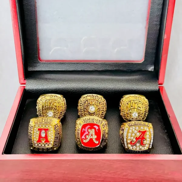 6 Alabama Crimson Tide NCAA National & SEC championship rings collection NCAA Rings Alabama Crimson Tide 5