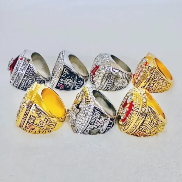 7 Alabama Crimson Tide NCAA championship rings set NCAA Rings Alabama Crimson Tide 2