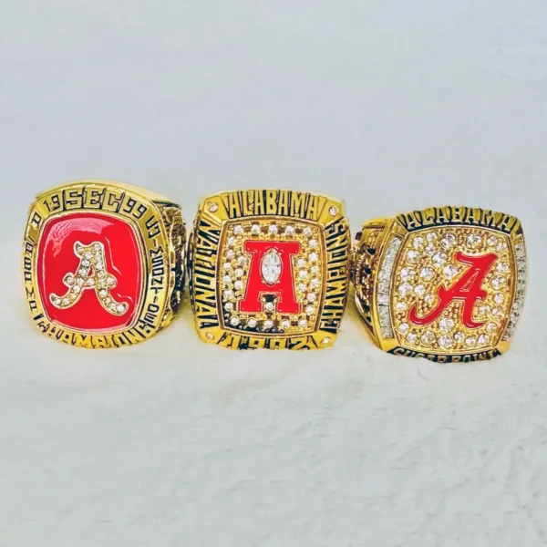 3 Alabama Crimson Tide NCAA National championship ring collection NCAA Rings Alabama Crimson Tide